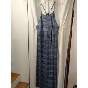 New Old Navy Maturnity Maxi Dress Sz XL Tall Navy Striped Babydoll Vtg Y2K